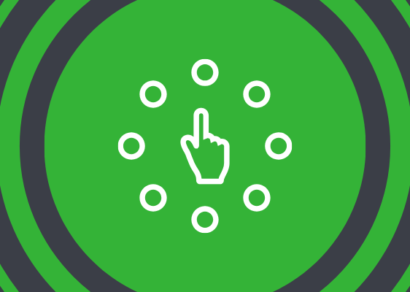 A cursor hand in the middle of a circle of dots that represent a la cart service options